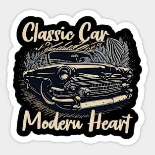 Vintage retro car. Sticker